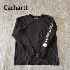 カーハート ロンT 袖ロゴ ブラック フェード ワーク ゆるだぼ