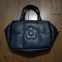 MARY QUANT マリークワント フラワーモチーフ ショルダーバッグ 黒