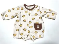可愛い　ライオン　プリント ロンパース　50-60