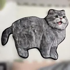 寝姿 猫柄 マット 玄関マット グレー猫 サバトラ 猫 ネコ 