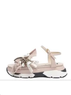 N°21ヌメロヴェントゥーノ 厚底ビジューベージュサンダル サイズ36.5新品のサムネイル
