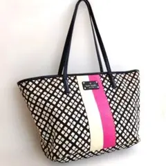 kate spade トートバッグ A4収納 大容量 総柄 ブラック