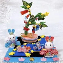 七夕☆つまみ細工☆ちりめん細工☆ハンドメイド☆天の川☆彦星☆織姫☆７点