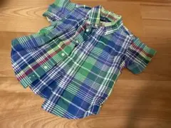 【カッコ良い☆】Ralph Lauren グリーンチェック柄シャツ 80
