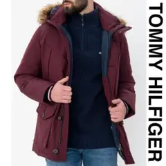 トミーヒルフィガー　ダウンジャケット　コート　パデッドパーカー　レッド新品メンズ
