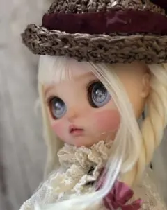 即決★海外有名作家様製ブライス用ニット帽 ブライスアオトフィット ブライス ニット帽子 ドール帽子