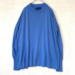 アイシービー♦︎ニット カットソー 長袖 XL オーバーサイズ ハイネック 青