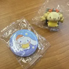 くら寿司　 シナモン缶バッジ & シフォンキーホルダー