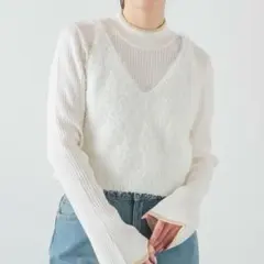 honeys フェザーヤーンビスチェ アイボリー