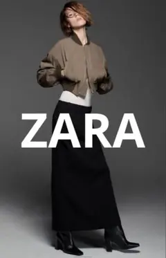 新品完売★ZARAウール混紡ショート丈ボンバージャケット ブルゾン カーキ M