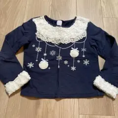 axes femme kids 長袖カットソー ネイビー