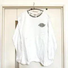 Dickies ホワイト ロゴ入り 長袖スウェットリブ