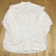 ユニクロ　デニム　オーバーサイズ　スタンドカラーシャツ　M オフホワイト　長袖
