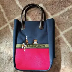 未使用メナードRoberta di Camerino トートバッグ 犬の刺繍