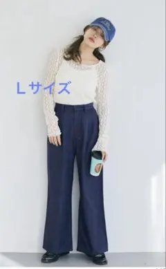 coca とろみデニムタックパンツ インディゴＬ