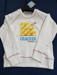 未使用処分品/110cm 白エンジェルブルービスケット型/トレーナー