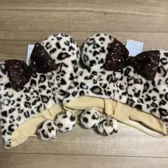 ファンキャップ　ヒョウ柄　ブラウン　ディズニー