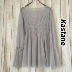 《未使用》Kastaneシャーリング メッシュ長袖グレー