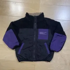 ボアジャケット フリース リバーシブル 黒 紫　ベージュ　星柄