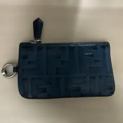Fendi ブルー　レザー コインケース　カードケース