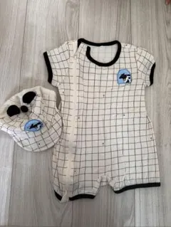 【moimoln/モイモルン】 カバーオール　70センチ　帽子付き（ベビー服）