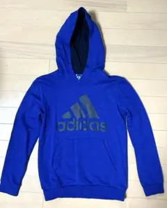美品！adidas 青 パーカー 150 /裏毛
