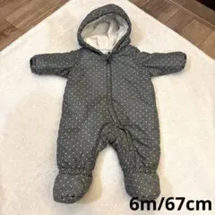 プチバトー　アウター　裏起毛　ジャケット　ロンパース　星柄　6m/67cm