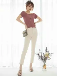 GRL パンツ デニム スキニー アイボリー ホワイト カジュアル