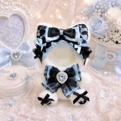 おすわりぬい服 ピンク黒レースねこちゃん 11㎝〜15㎝ ちびぐるみ にじ