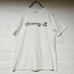 8egreedy プリント Tシャツ ホワイト 反転ロゴ Be greedy
