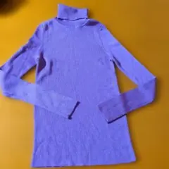 UNIQLO タートルネック 長袖 ニット パープル M
