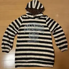 CLOSE.UP ストライプ柄 フード付きチュニック