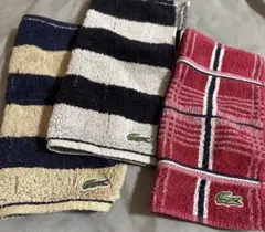 LACOSTE ラコステ ビッグボーダー チェック　タオルハンカチ セット