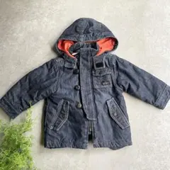 【ブリーズ】デニムジャケットジャンパー／中綿／秋冬アウター／フード／無地