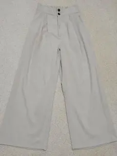 レディース ワイドパンツ コーデュロイ ボタン付き M