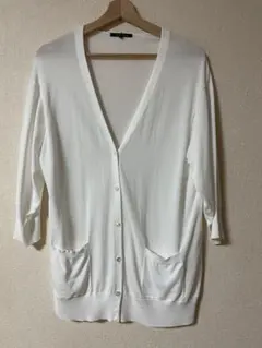 TRANS WORK ホワイト ロングカーディガン ニットのサムネイル