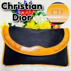 本革✨Christian Dior✨ディオール✨クラッチバッグ✨ブラック✨ヌメ革