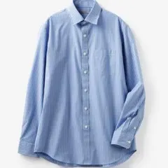 新品 DoCLASSE ストライプ プレミアムコットンシャツ 長袖 ブルー L