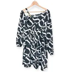 SHEIN 2XL モノクロロゴワンピース ブラック 可愛い お洒落