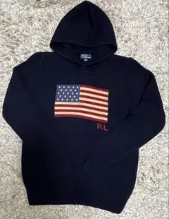 ラルフローレン　キッズ　ネイビー フード付きパーカー