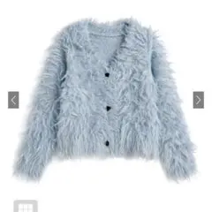 GRL Vネックシャギーニットカーディガン　an1855