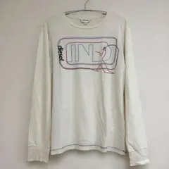 ディーゼル DIESEL コットン ロゴプリント ロンTシャツ カットソー Mのサムネイル