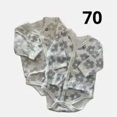 西松屋 長袖ボディスーツ 肌着 2枚セット