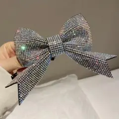 新品　髪留め　リボン型　オーロラ　バレッタ　キラキラ