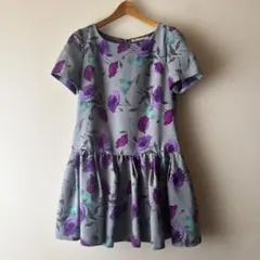 dazzlin 花柄ワンピース ミニ丈 グレーのサムネイル