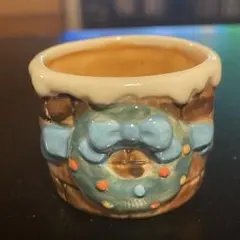 クリスマスリース柄　アレンジメント用鉢　小物入れ