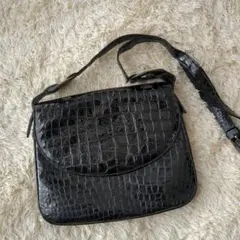 【美品・レア】イヴサンローラン ショルダーバッグ 　 クロコレザー 内側総柄
