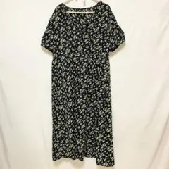 花柄 半袖 シャツワンピース