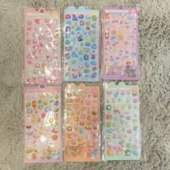 【即発送】ぷっくりシール6点セット　ボンボンドロップ　シールまとめ売り