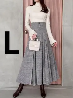 GRL ツイードコルセット風 フレアスカート　ws02 L